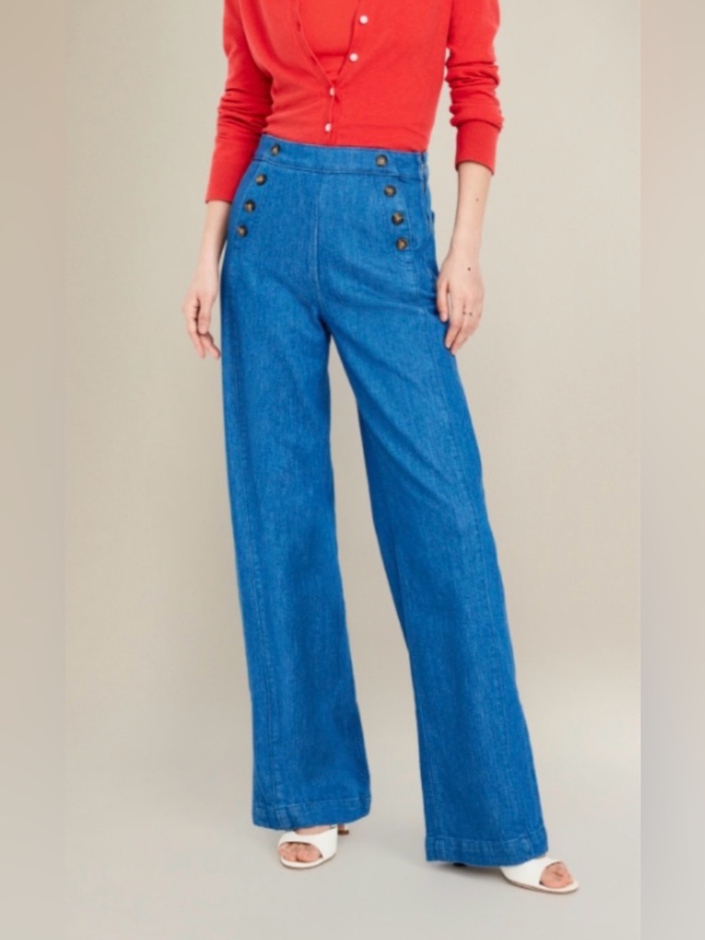 NWT Old navy extra high rise sky hi wide leg jeans 0